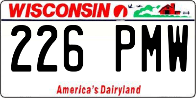WI license plate 226PMW
