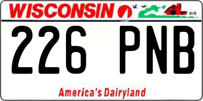 WI license plate 226PNB