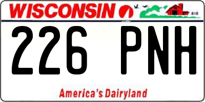 WI license plate 226PNH