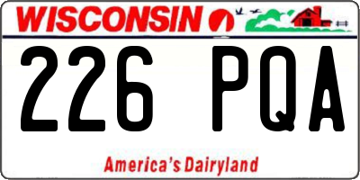 WI license plate 226PQA