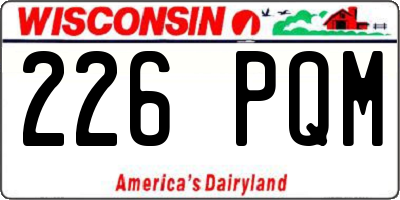 WI license plate 226PQM