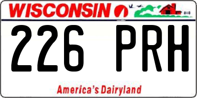 WI license plate 226PRH