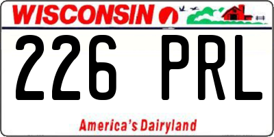 WI license plate 226PRL