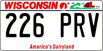 WI license plate 226PRV