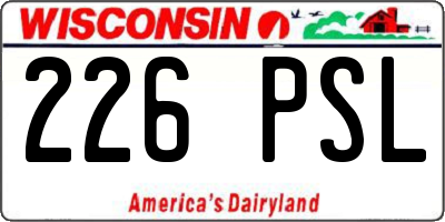 WI license plate 226PSL