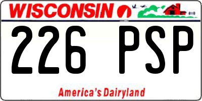 WI license plate 226PSP