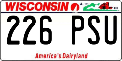 WI license plate 226PSU