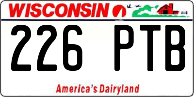 WI license plate 226PTB