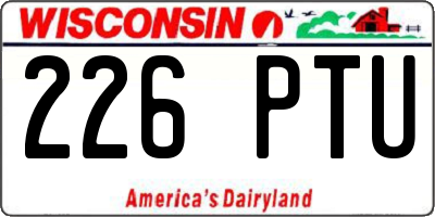 WI license plate 226PTU