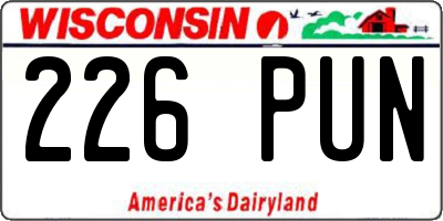 WI license plate 226PUN