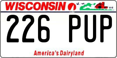 WI license plate 226PUP