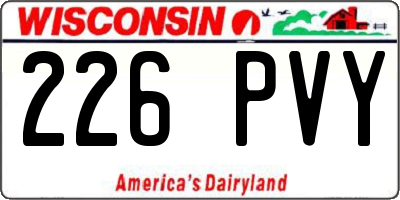 WI license plate 226PVY