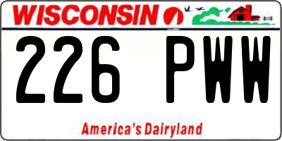 WI license plate 226PWW