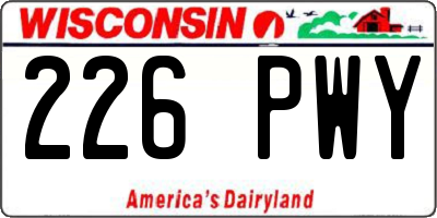 WI license plate 226PWY