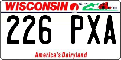 WI license plate 226PXA