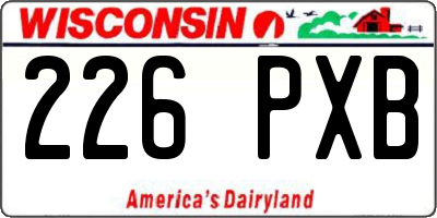 WI license plate 226PXB