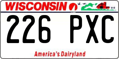 WI license plate 226PXC
