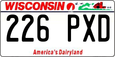 WI license plate 226PXD