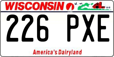 WI license plate 226PXE