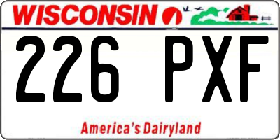 WI license plate 226PXF