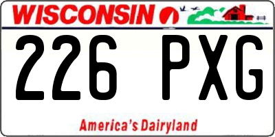 WI license plate 226PXG