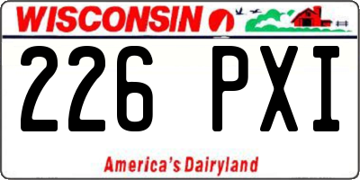 WI license plate 226PXI
