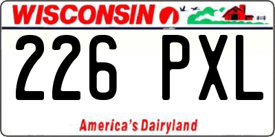 WI license plate 226PXL