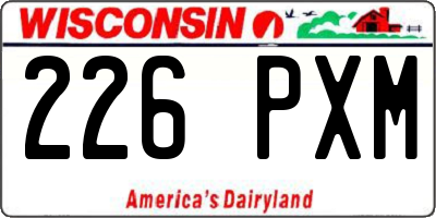 WI license plate 226PXM