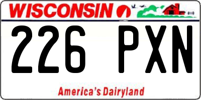 WI license plate 226PXN