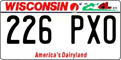 WI license plate 226PXO
