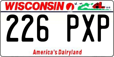 WI license plate 226PXP