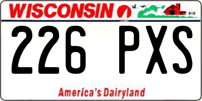 WI license plate 226PXS