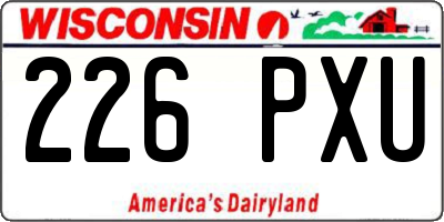 WI license plate 226PXU