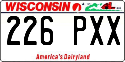 WI license plate 226PXX