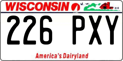 WI license plate 226PXY