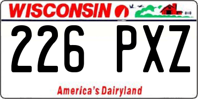 WI license plate 226PXZ