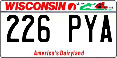 WI license plate 226PYA