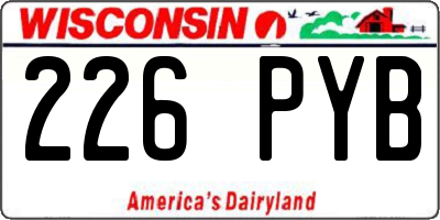 WI license plate 226PYB