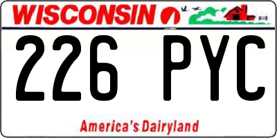 WI license plate 226PYC