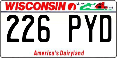 WI license plate 226PYD