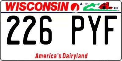 WI license plate 226PYF