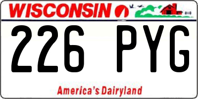 WI license plate 226PYG