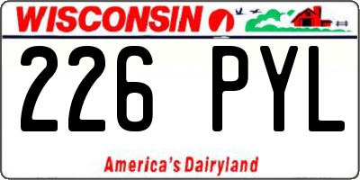 WI license plate 226PYL