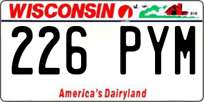 WI license plate 226PYM