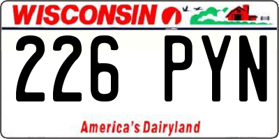 WI license plate 226PYN