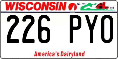 WI license plate 226PYO