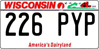 WI license plate 226PYP