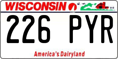 WI license plate 226PYR