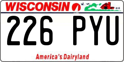 WI license plate 226PYU