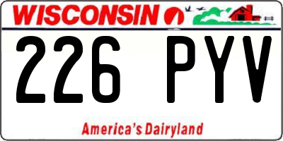 WI license plate 226PYV